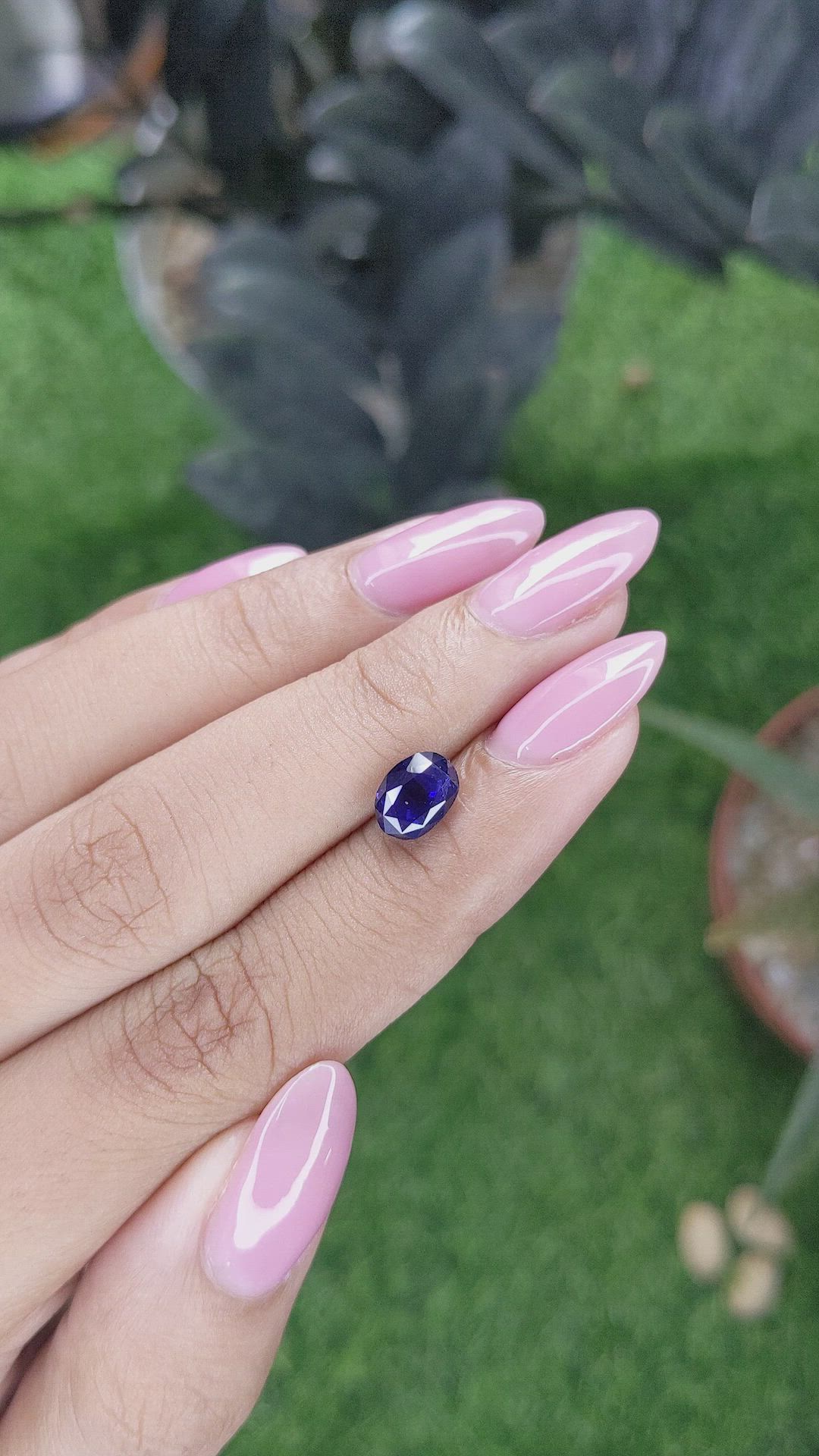 2.01 Ct. Purplish Blue Sapphire from Ceylon (Sri Lanka) Size Video