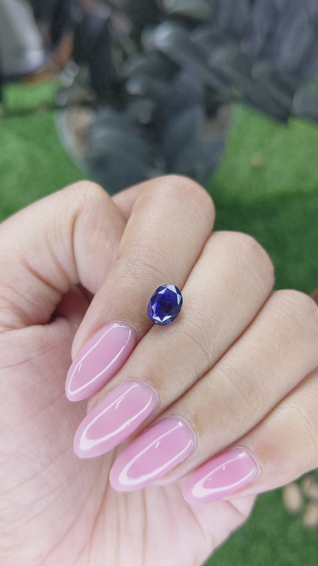 2.01 Ct. Purplish Blue Sapphire from Ceylon (Sri Lanka) Size Video