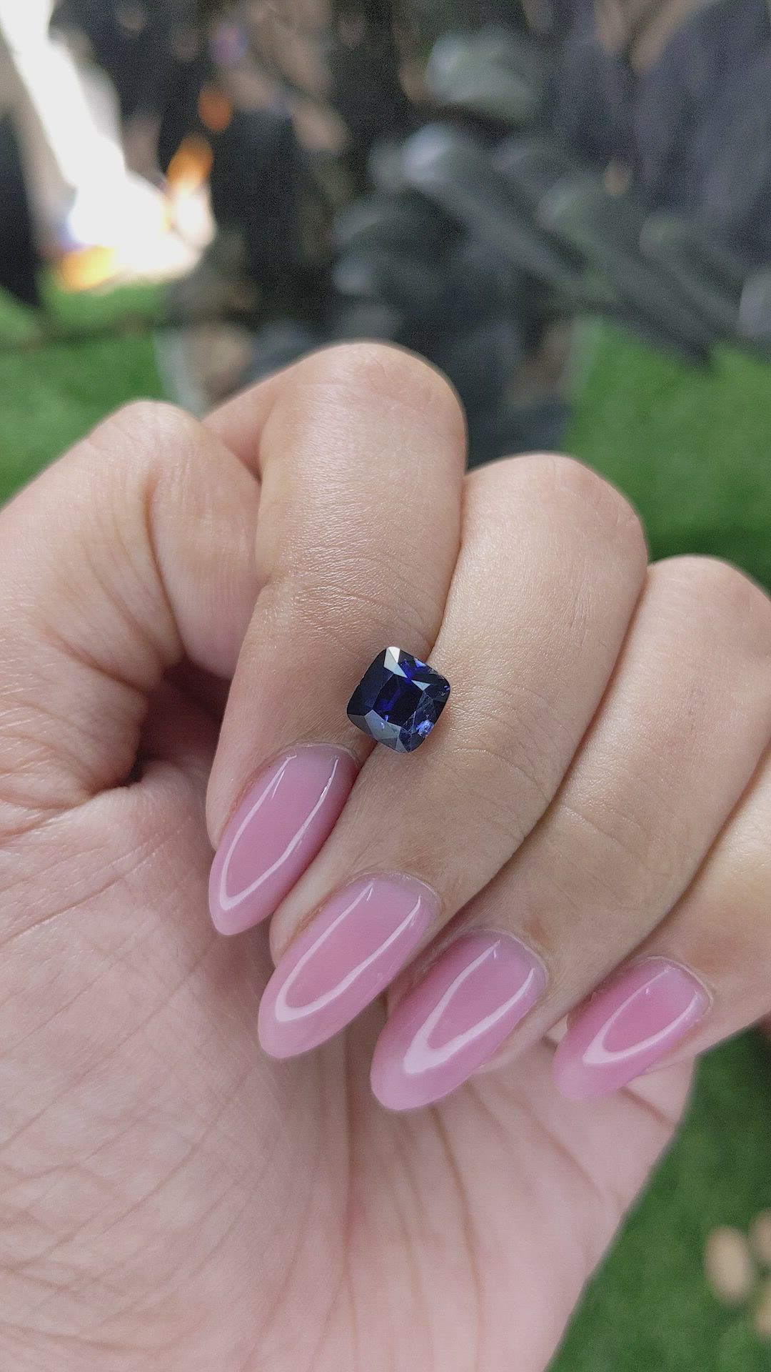 2.06 Ct. Blue Sapphire from Ceylon (Sri Lanka) Size Video