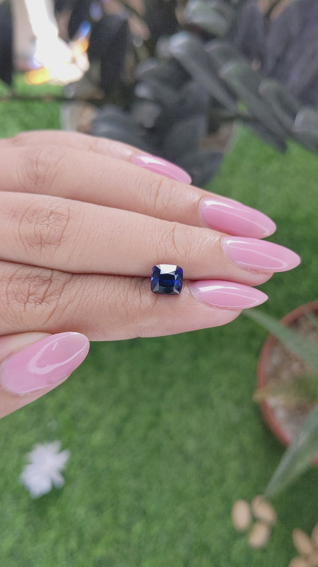 2.06 Ct. Blue Sapphire from Ceylon (Sri Lanka) Size Video