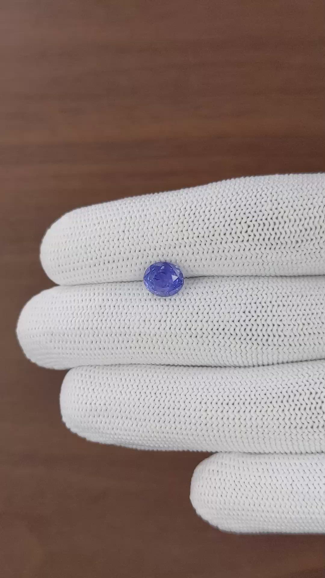 2.09 Ct. Purplish Blue Sapphire from Ceylon (Sri Lanka) Size Video
