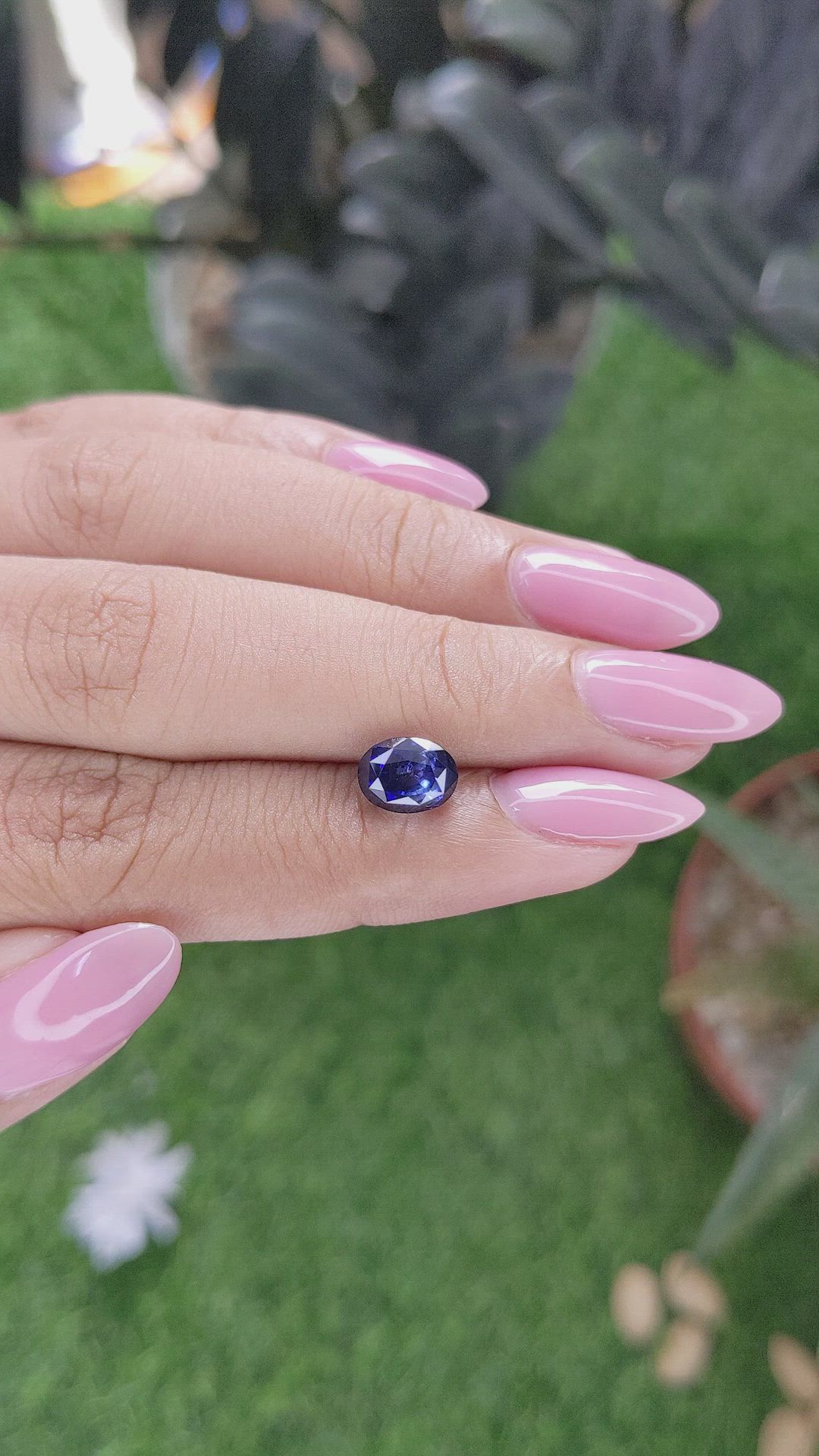 2.12 Ct. Blue Sapphire from Ceylon (Sri Lanka) Size Video