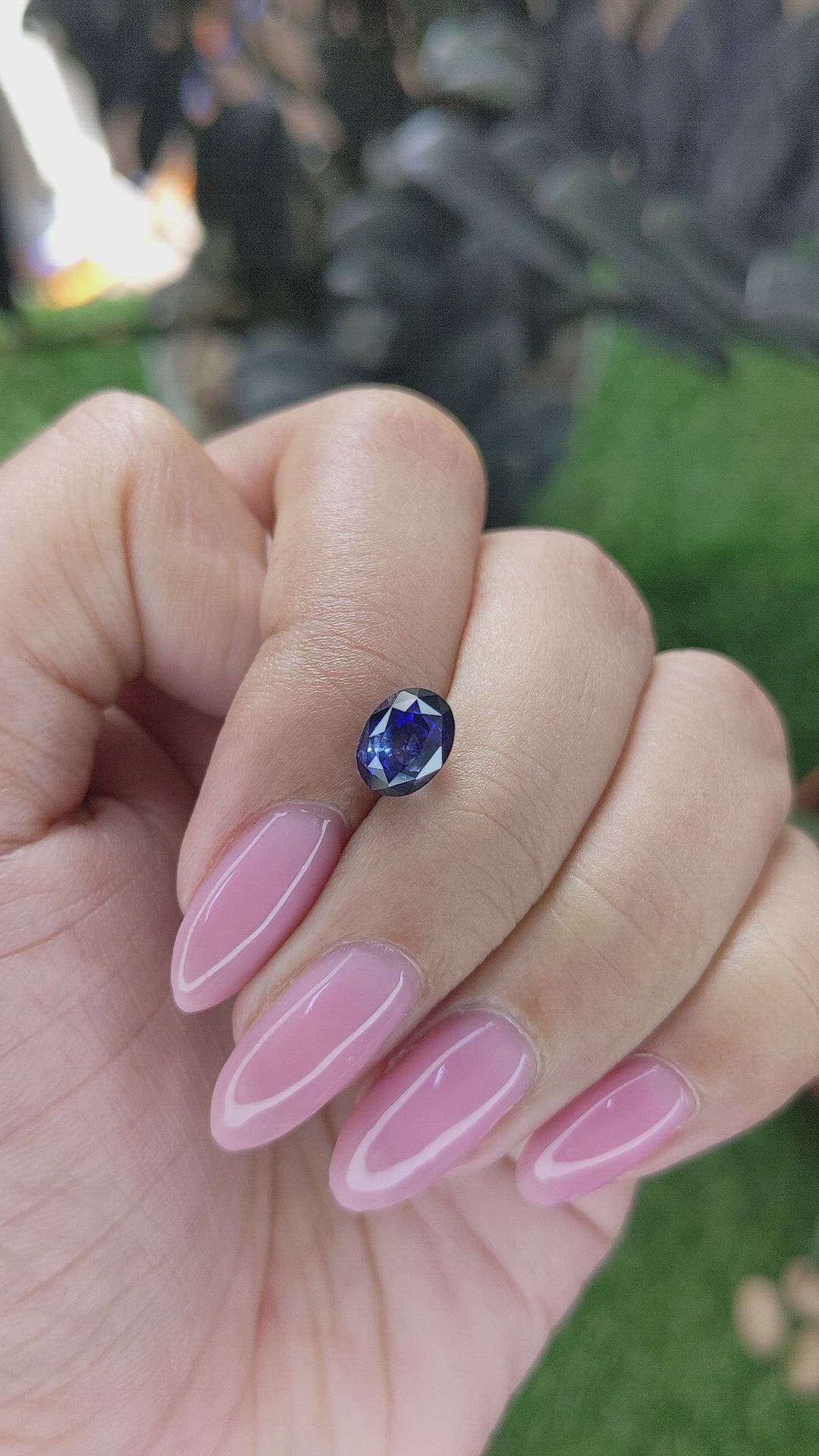 2.12 Ct. Blue Sapphire from Ceylon (Sri Lanka) Size Video