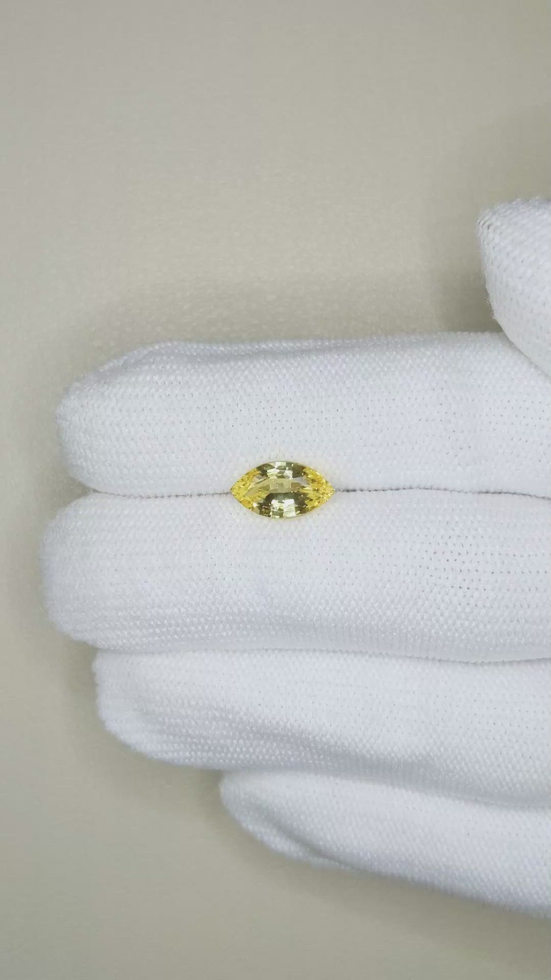 2.05 Ct. Yellow Sapphire from Madagascar Size Video