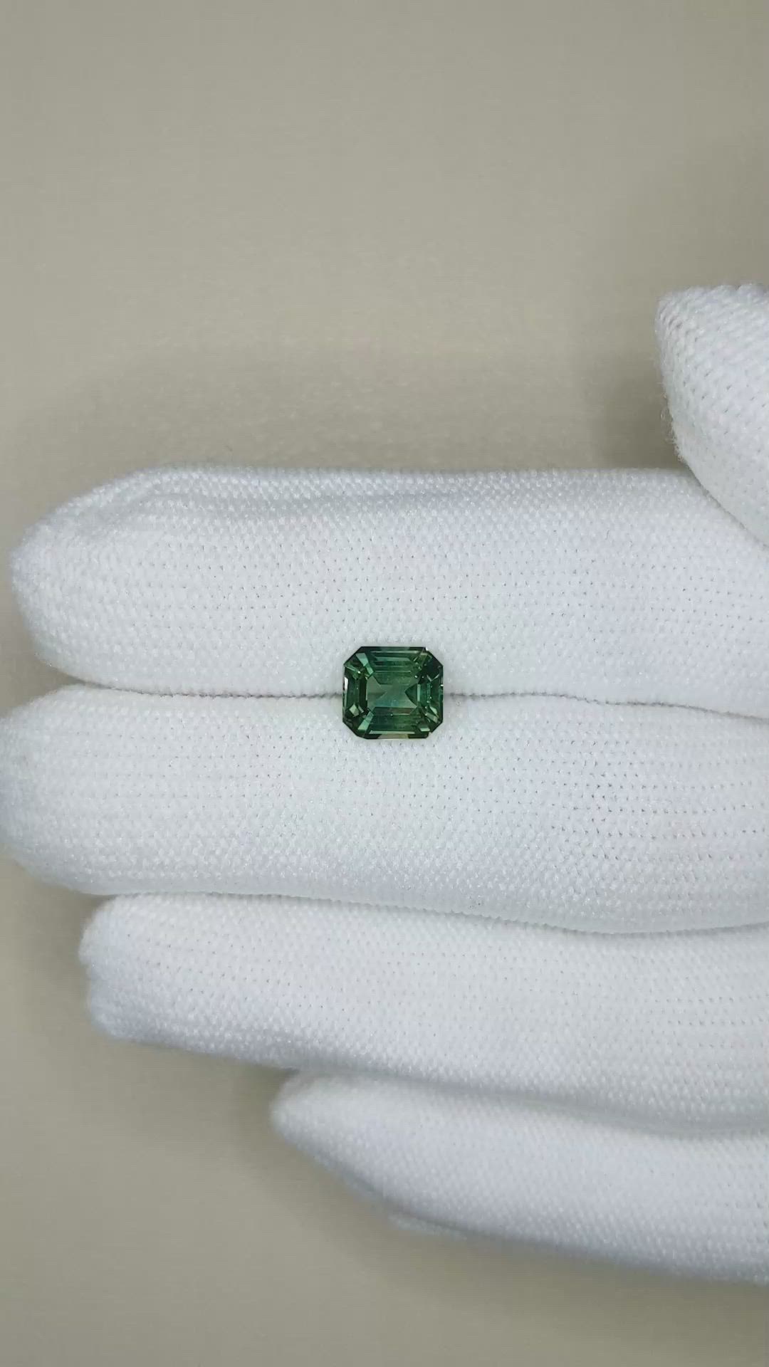 2.05 Ct. Bluish Green Sapphire from Madagascar Size Video