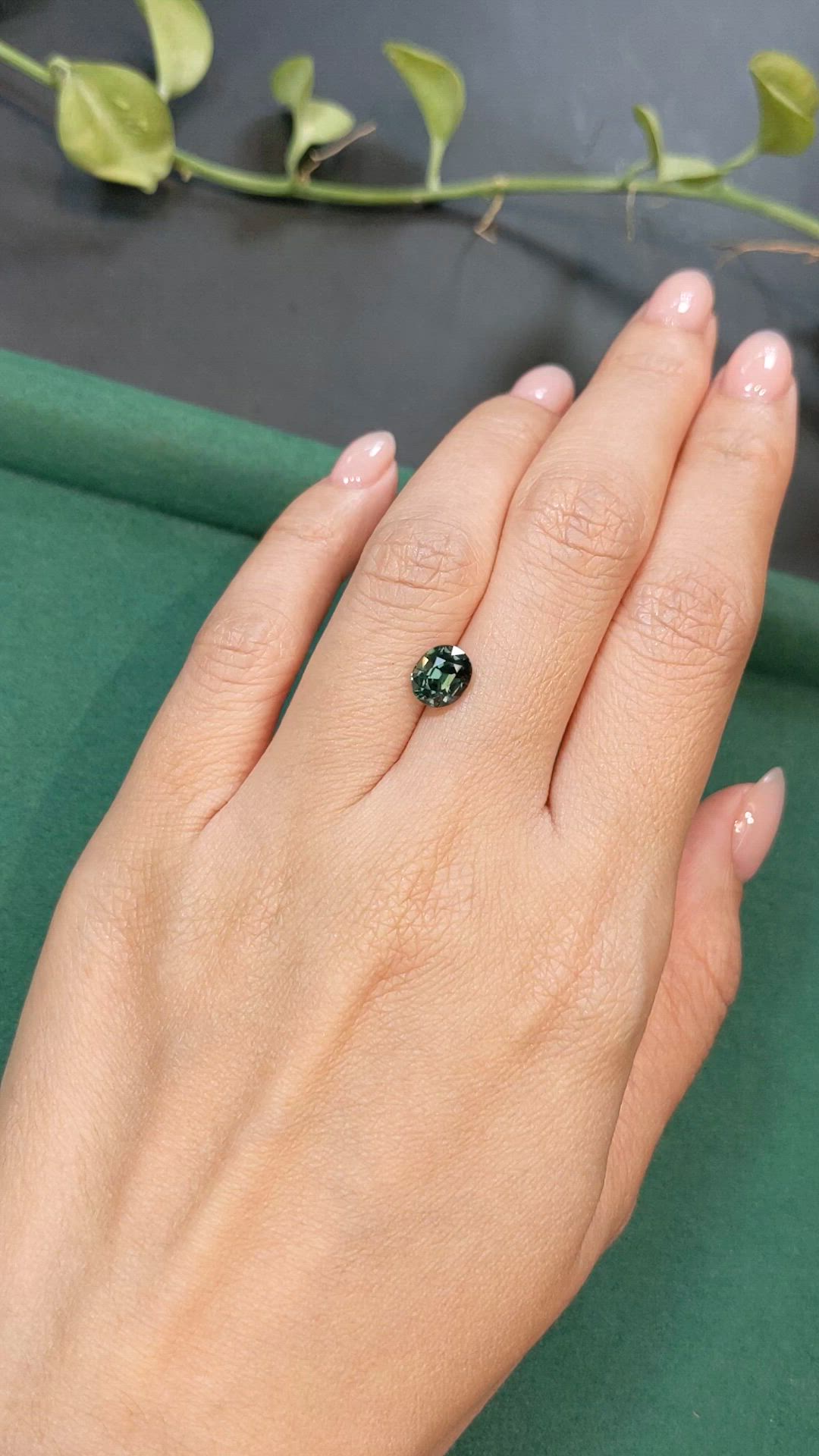 2.06 Ct. Green Sapphire from Madagascar Size Video