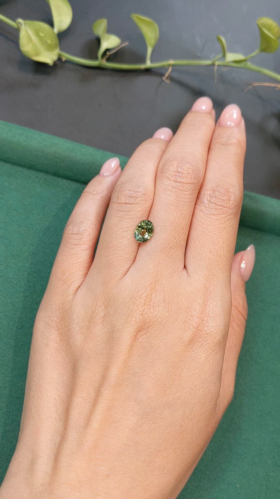 2.00 Ct. Yellowish Green Sapphire from Madagascar Size Video