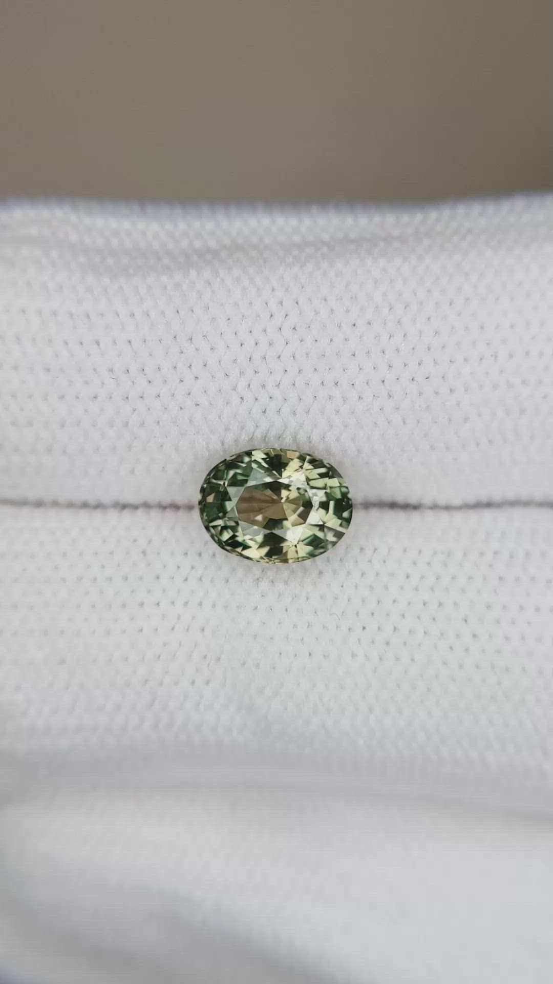 2.00 Ct. Yellowish Green Sapphire from Madagascar Size Video