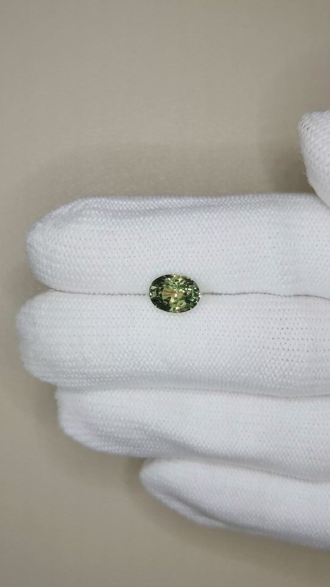 2.00 Ct. Yellowish Green Sapphire from Madagascar Size Video