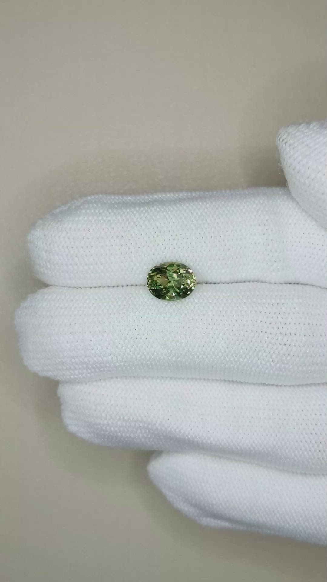 2.15 Ct. Green Sapphire from Madagascar Size Video