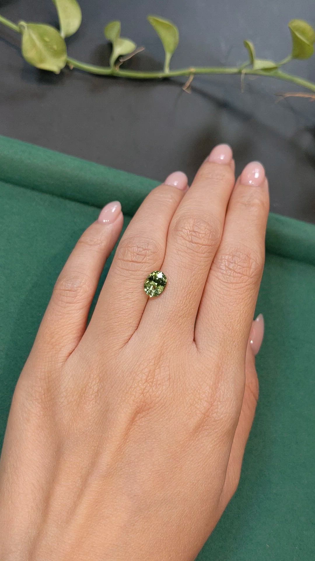 2.15 Ct. Green Sapphire from Madagascar Size Video