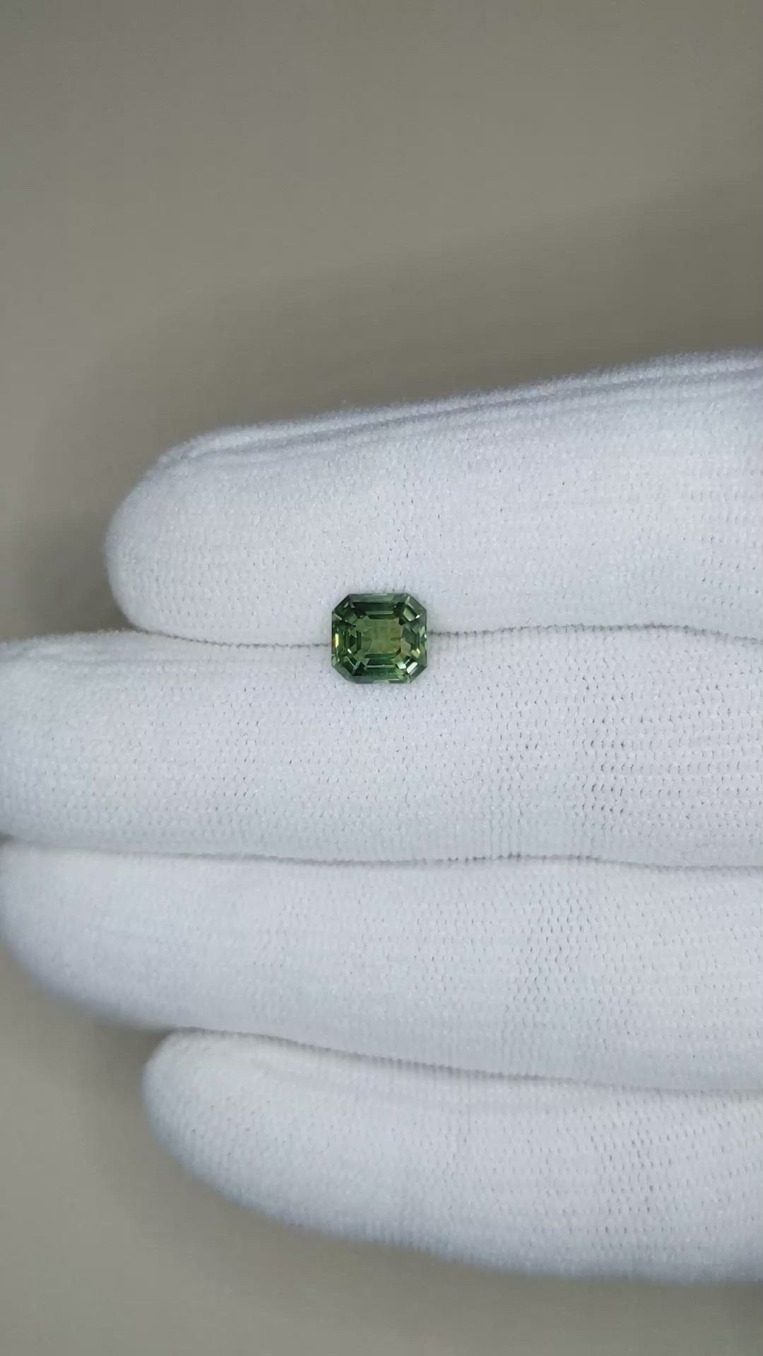 2.09 Ct. Bluish Green Sapphire from Madagascar Size Video