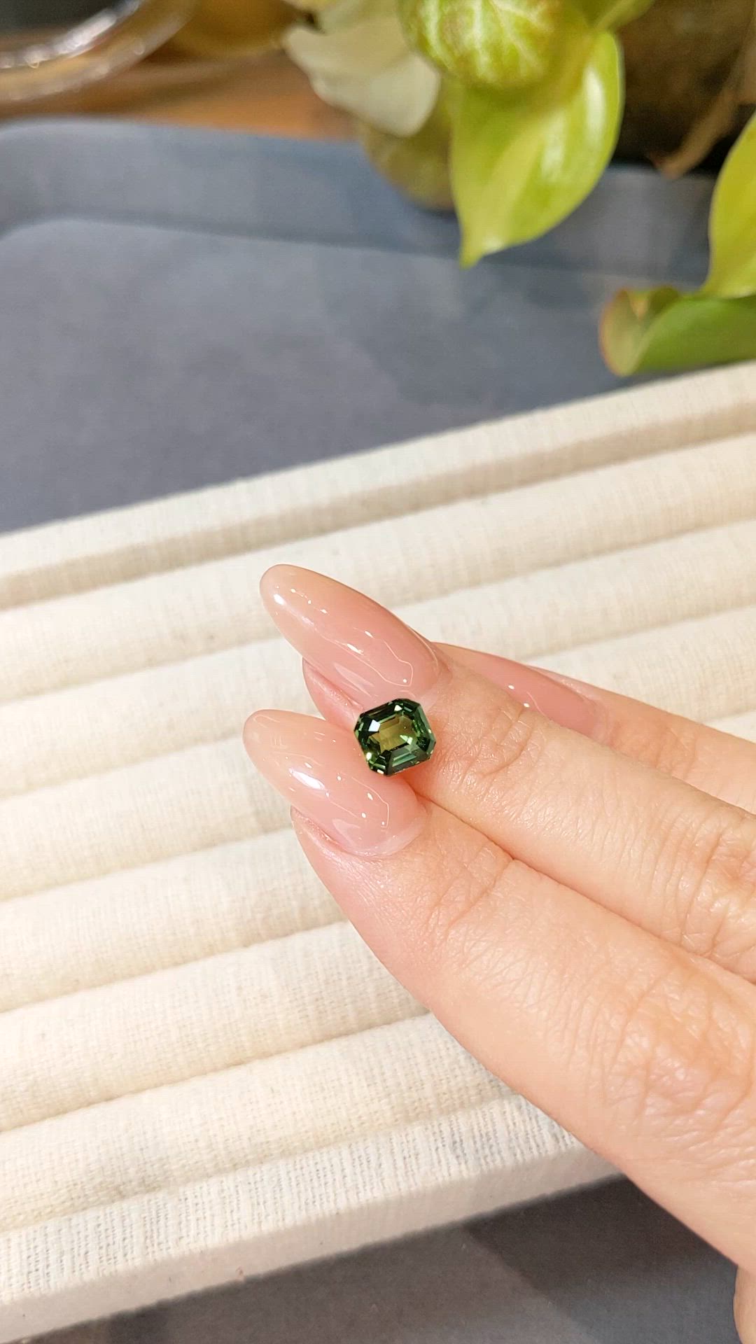 2.09 Ct. Bluish Green Sapphire from Madagascar Size Video