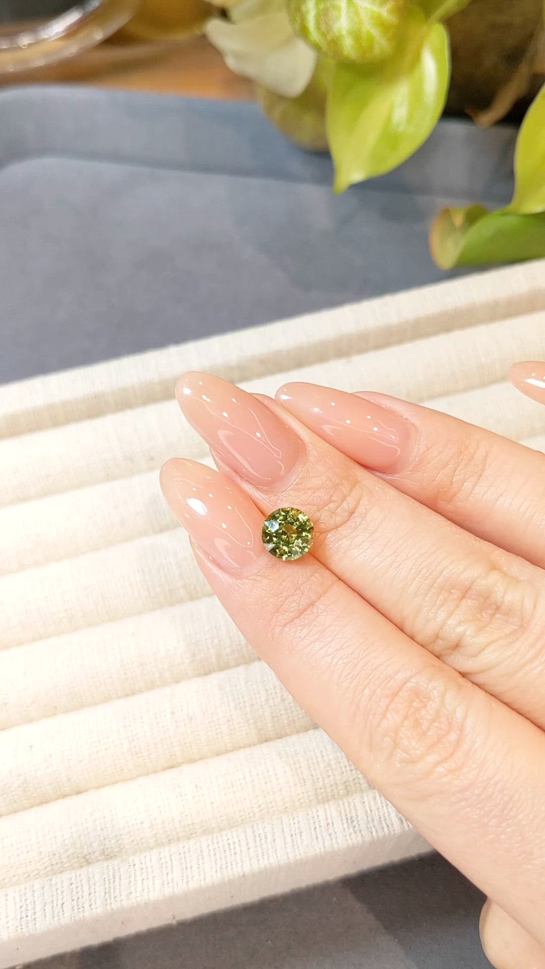 2.09 Ct. Yellowish Green Sapphire from Madagascar Size Video