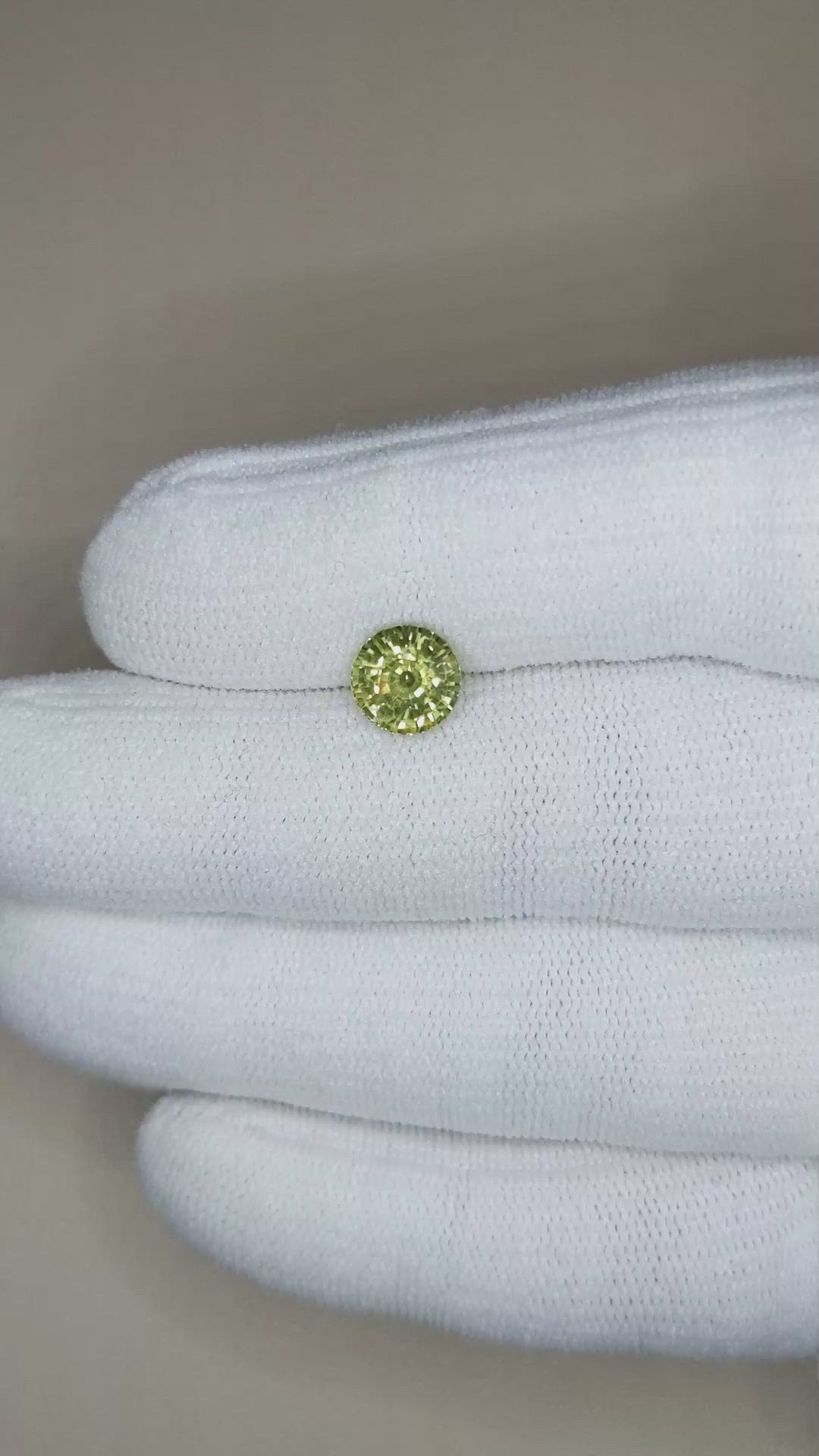 2.09 Ct. Yellowish Green Sapphire from Madagascar Size Video