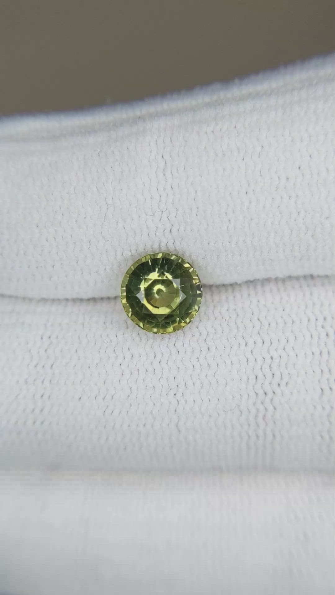 2.09 Ct. Yellowish Green Sapphire from Madagascar Size Video