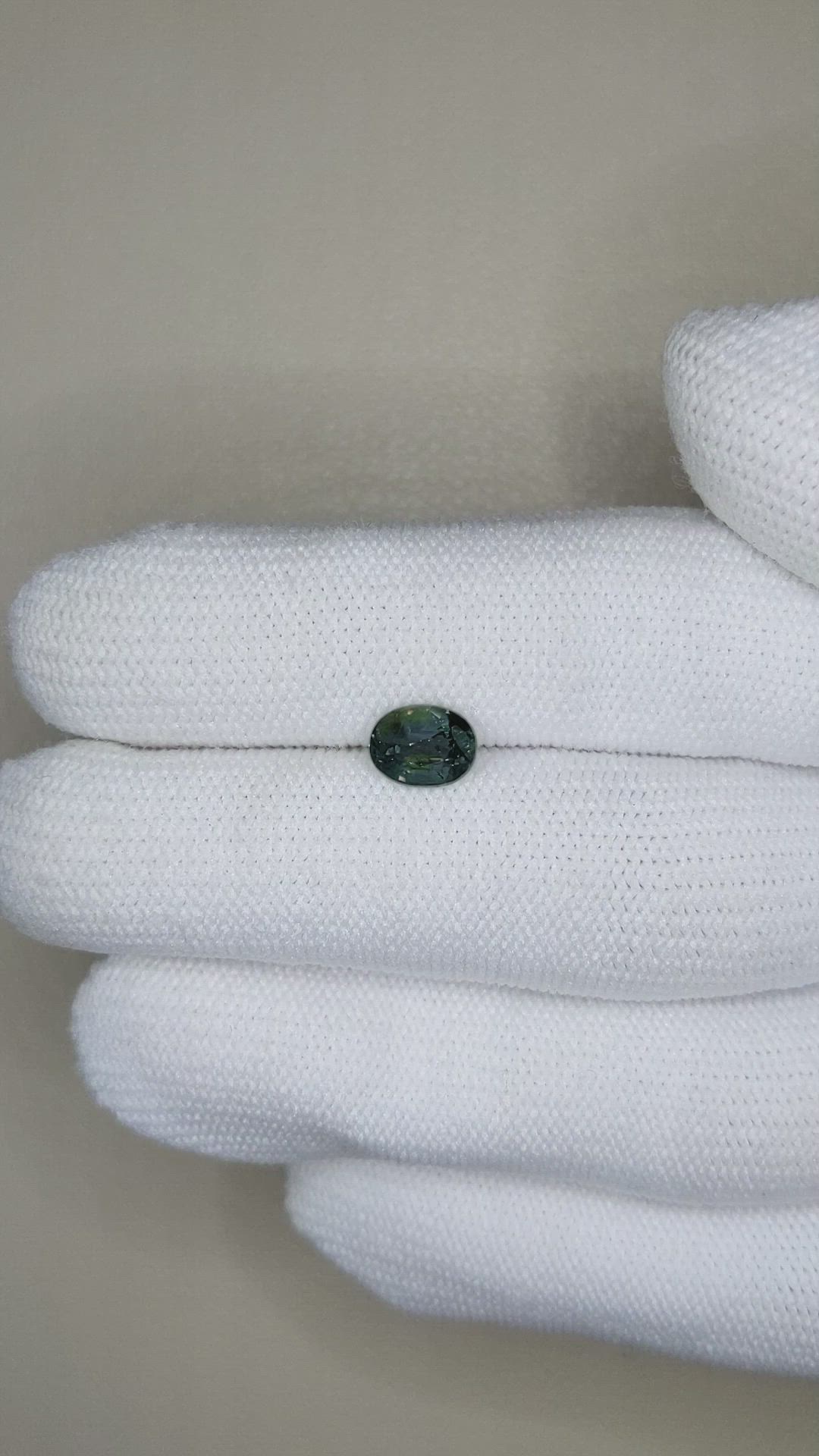 1.24 Ct. Bluish Green Sapphire from Madagascar Size Video