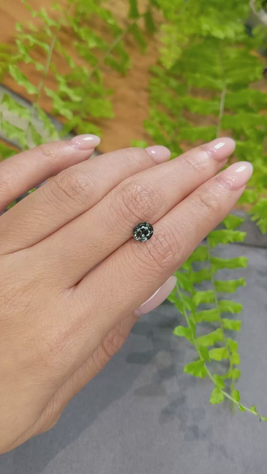 1.51 Ct. Bluish Green Sapphire from Madagascar Size Video