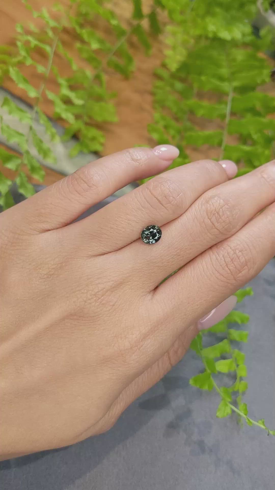 1.51 Ct. Bluish Green Sapphire from Madagascar Size Video