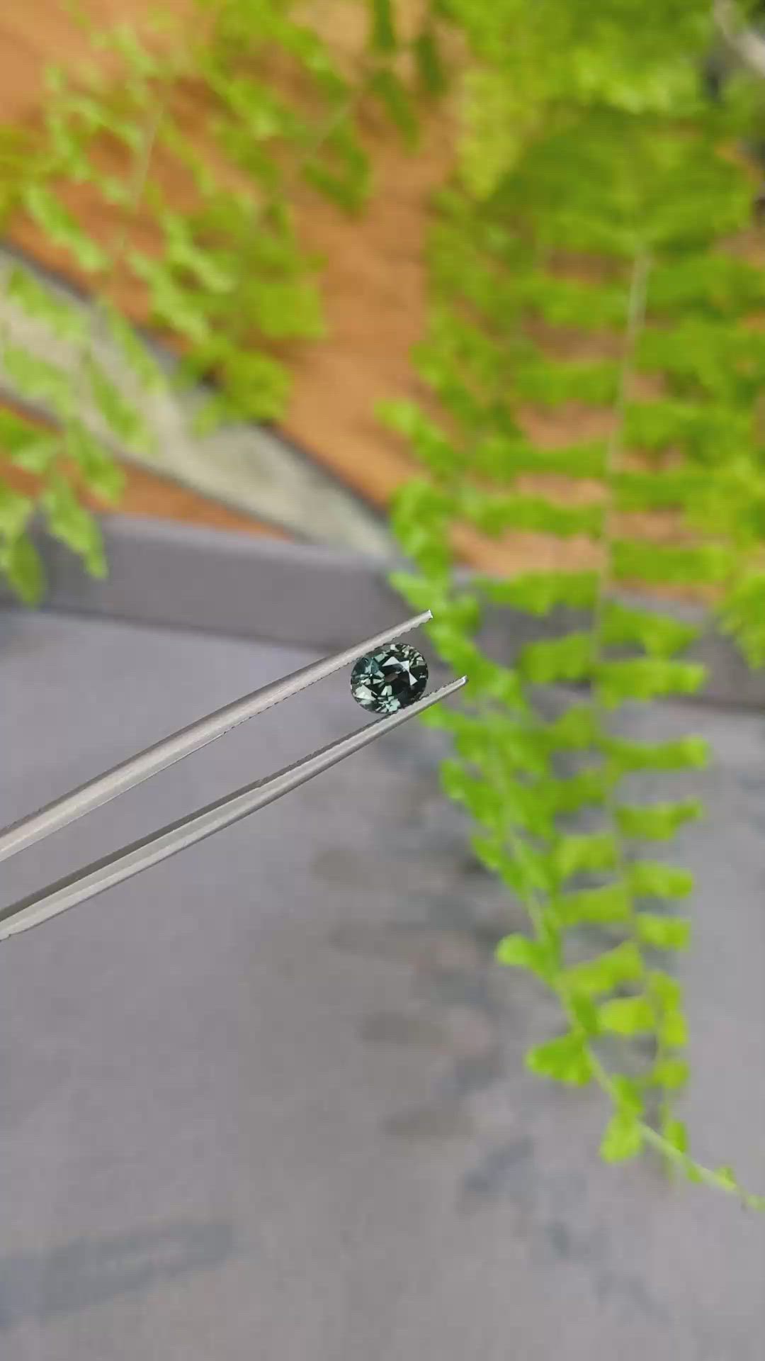1.51 Ct. Bluish Green Sapphire from Madagascar Size Video