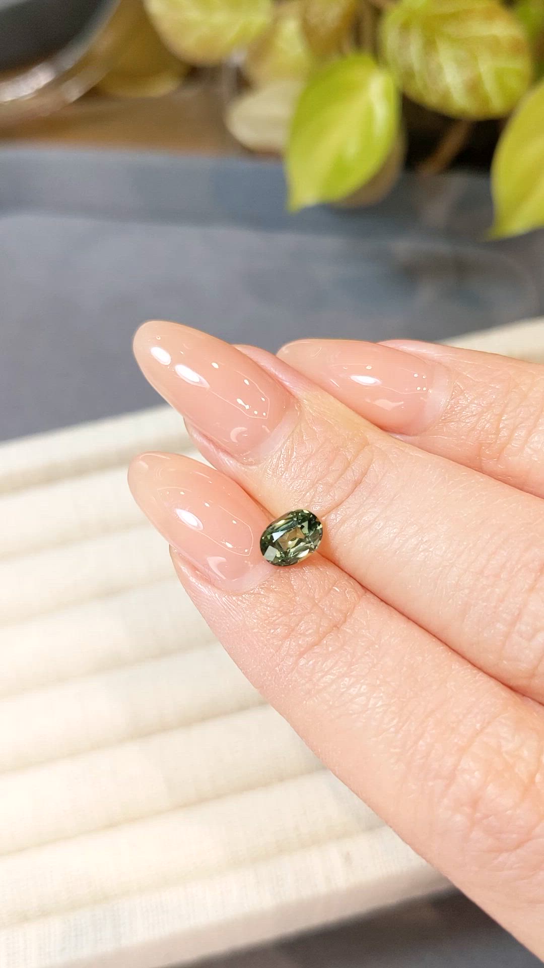 1.09 Ct. Yellowish Green Sapphire from Madagascar Size Video
