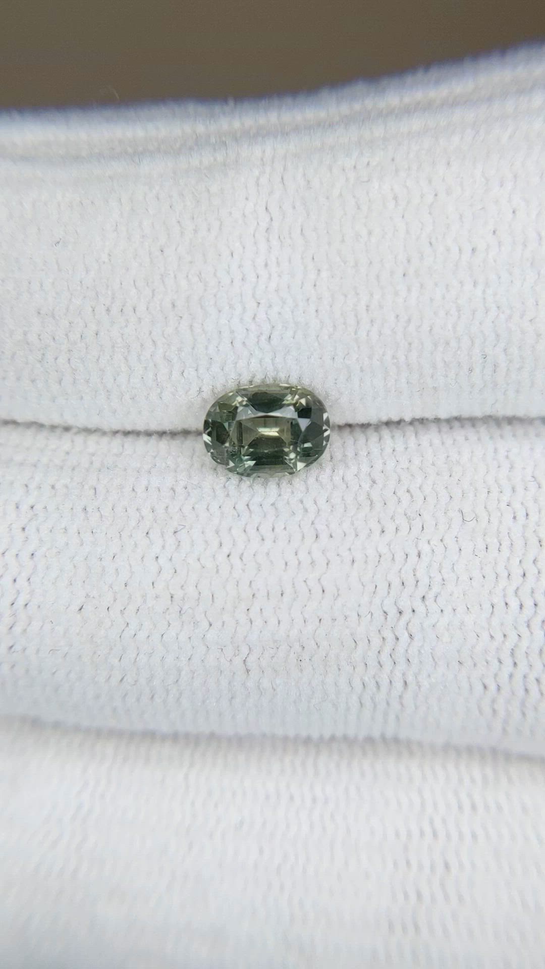1.09 Ct. Yellowish Green Sapphire from Madagascar Size Video