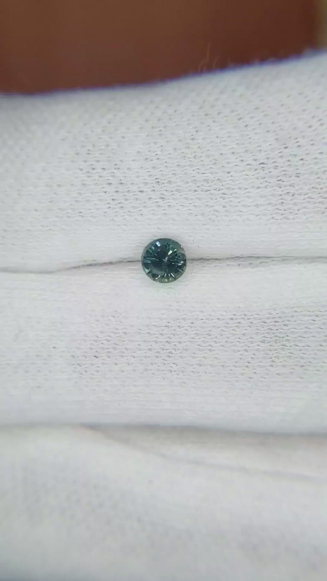 0.37 Ct. Greenish Blue Sapphire from Ceylon (Sri Lanka) Size Video