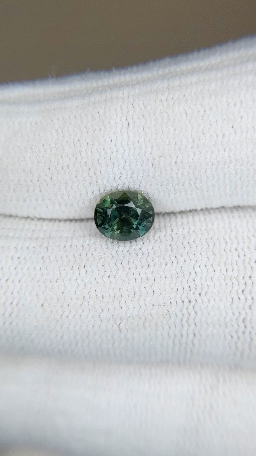 1.60 Ct. Bluish Green Sapphire from Madagascar Size Video
