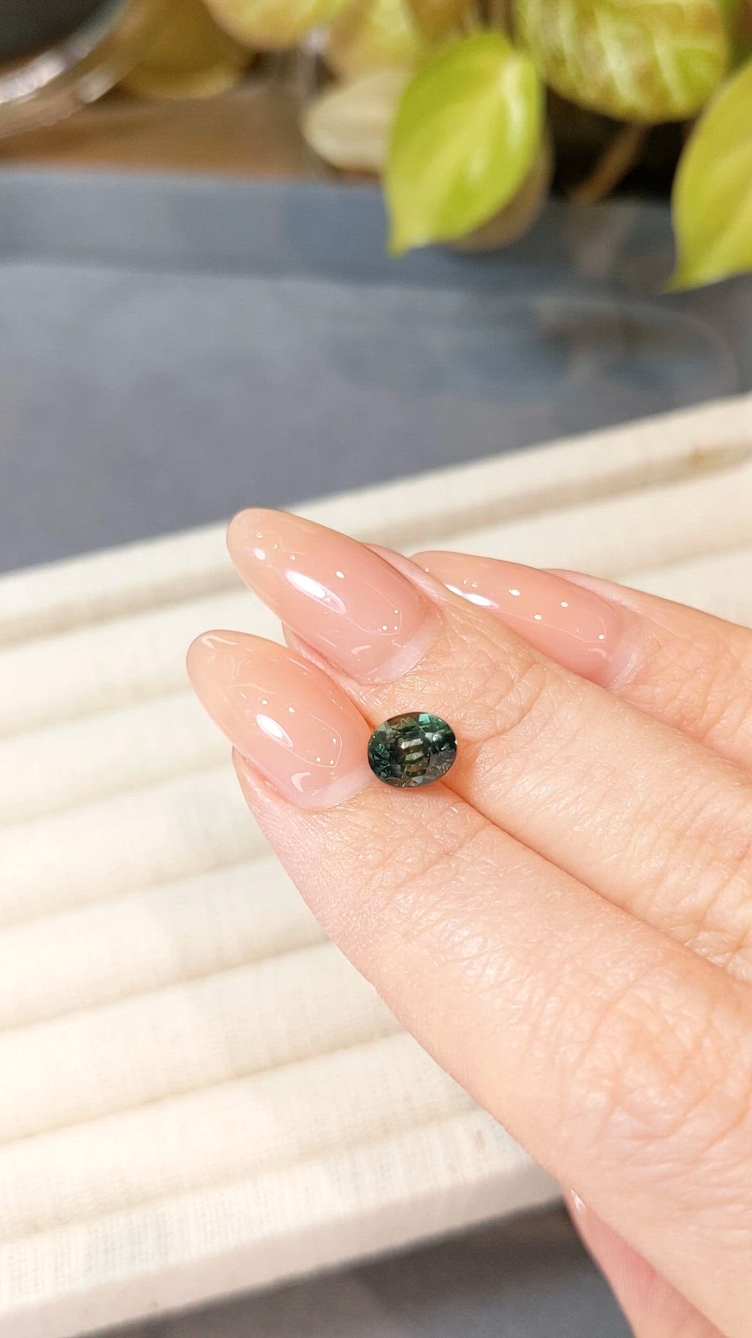 1.60 Ct. Bluish Green Sapphire from Madagascar Size Video