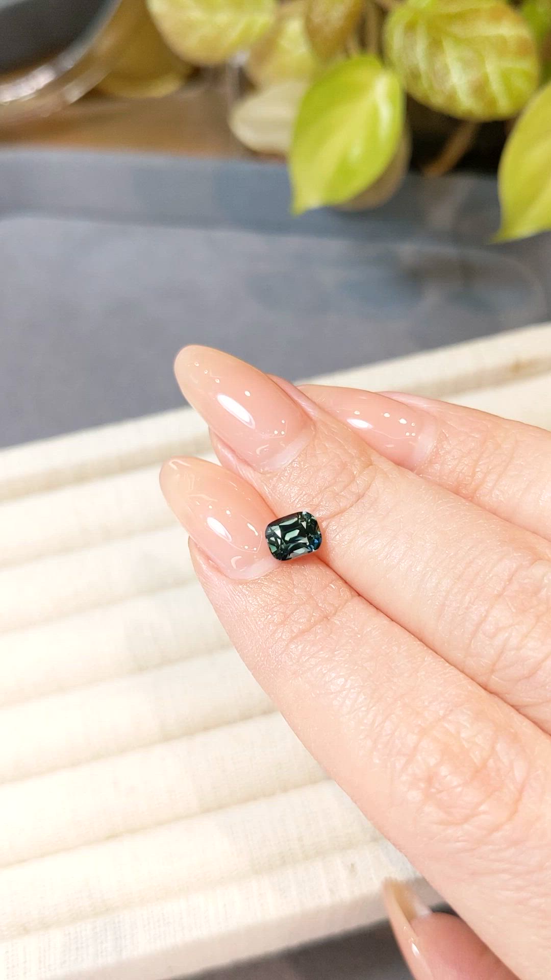 1.08 Ct. Greenish Blue Sapphire from Madagascar Size Video