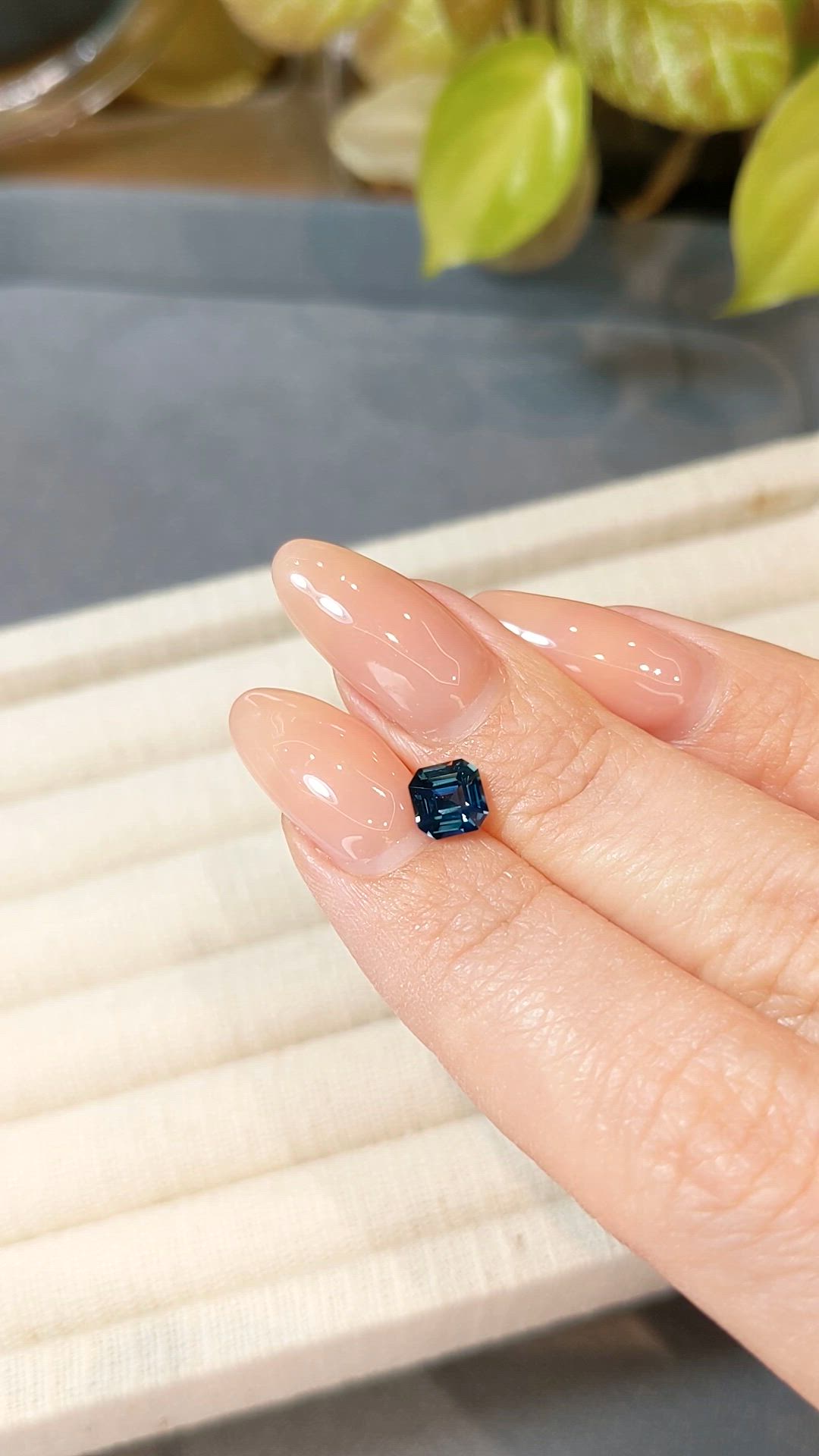 1.06 Ct. Greenish Blue Sapphire from Madagascar Size Video