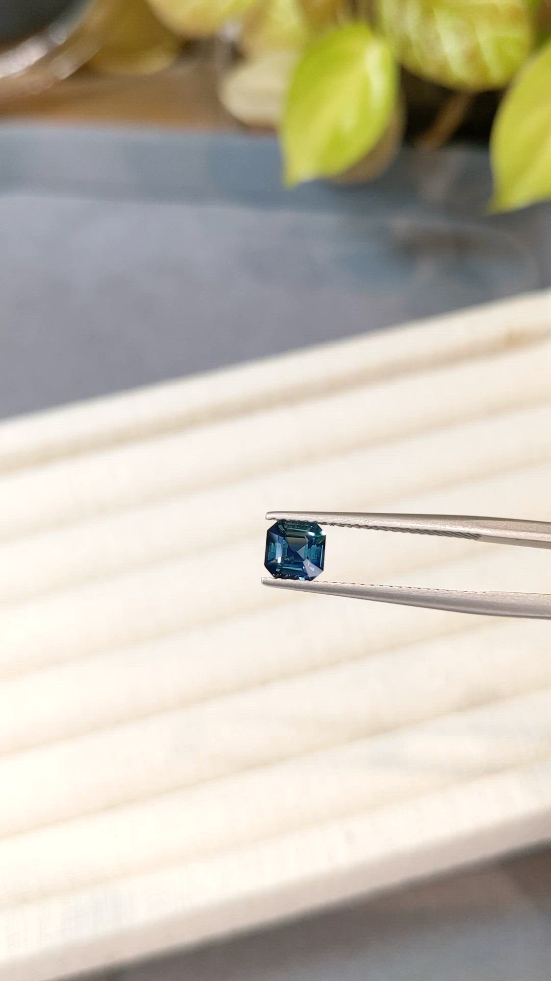 1.06 Ct. Greenish Blue Sapphire from Madagascar Size Video