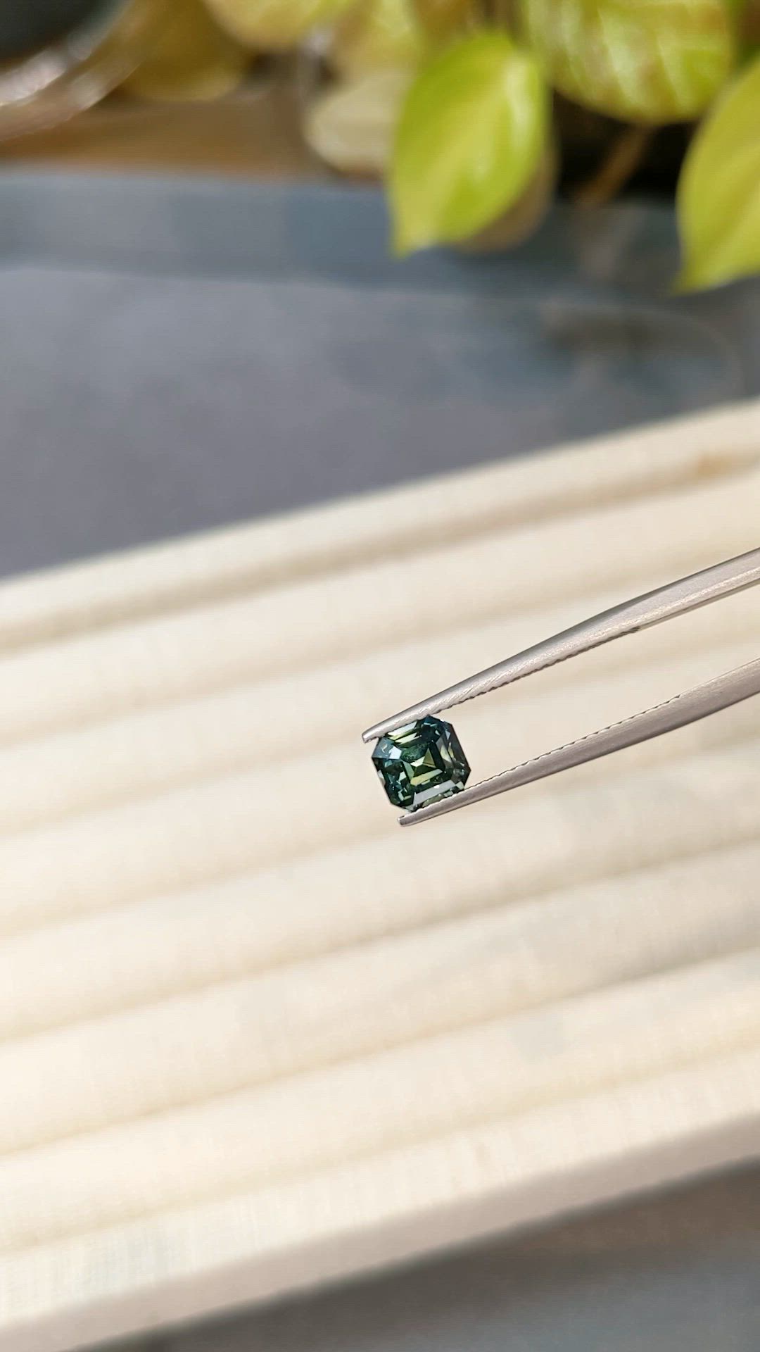 1.55 Ct. Greenish Blue Sapphire from Madagascar Size Video