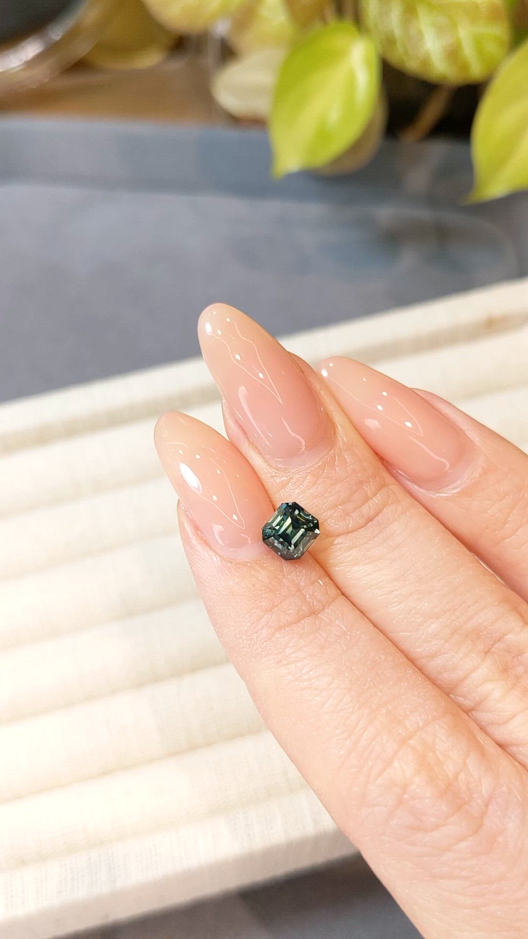 1.55 Ct. Greenish Blue Sapphire from Madagascar Size Video