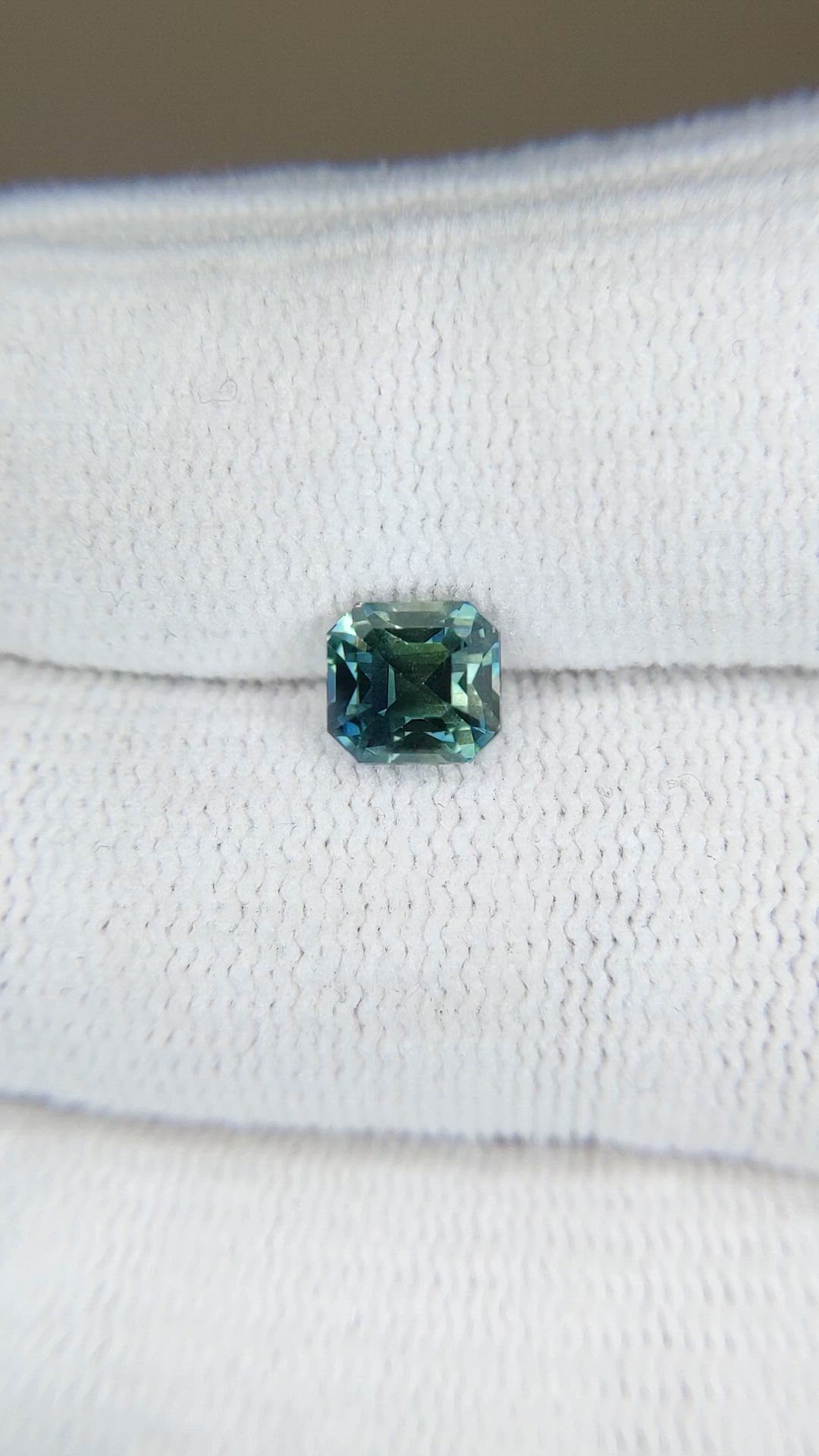 1.55 Ct. Greenish Blue Sapphire from Madagascar Size Video