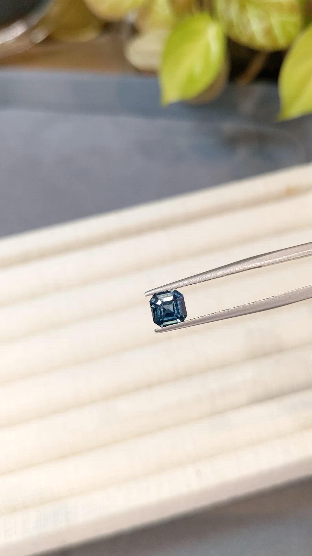 1.04 Ct. Greenish Blue Sapphire from Madagascar Size Video