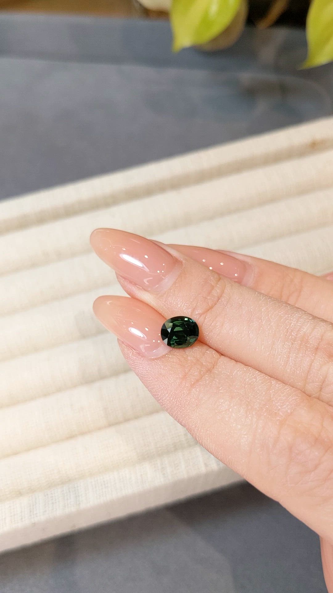 1.55 Ct. Bluish Green Sapphire from Madagascar Size Video