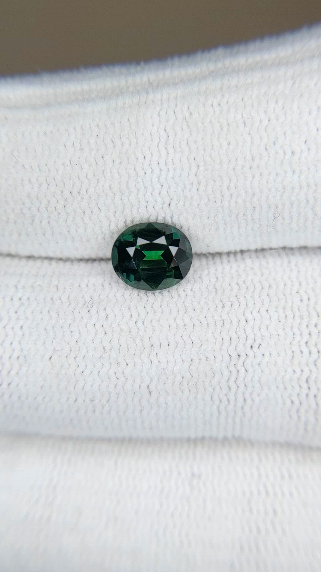 1.55 Ct. Bluish Green Sapphire from Madagascar Size Video