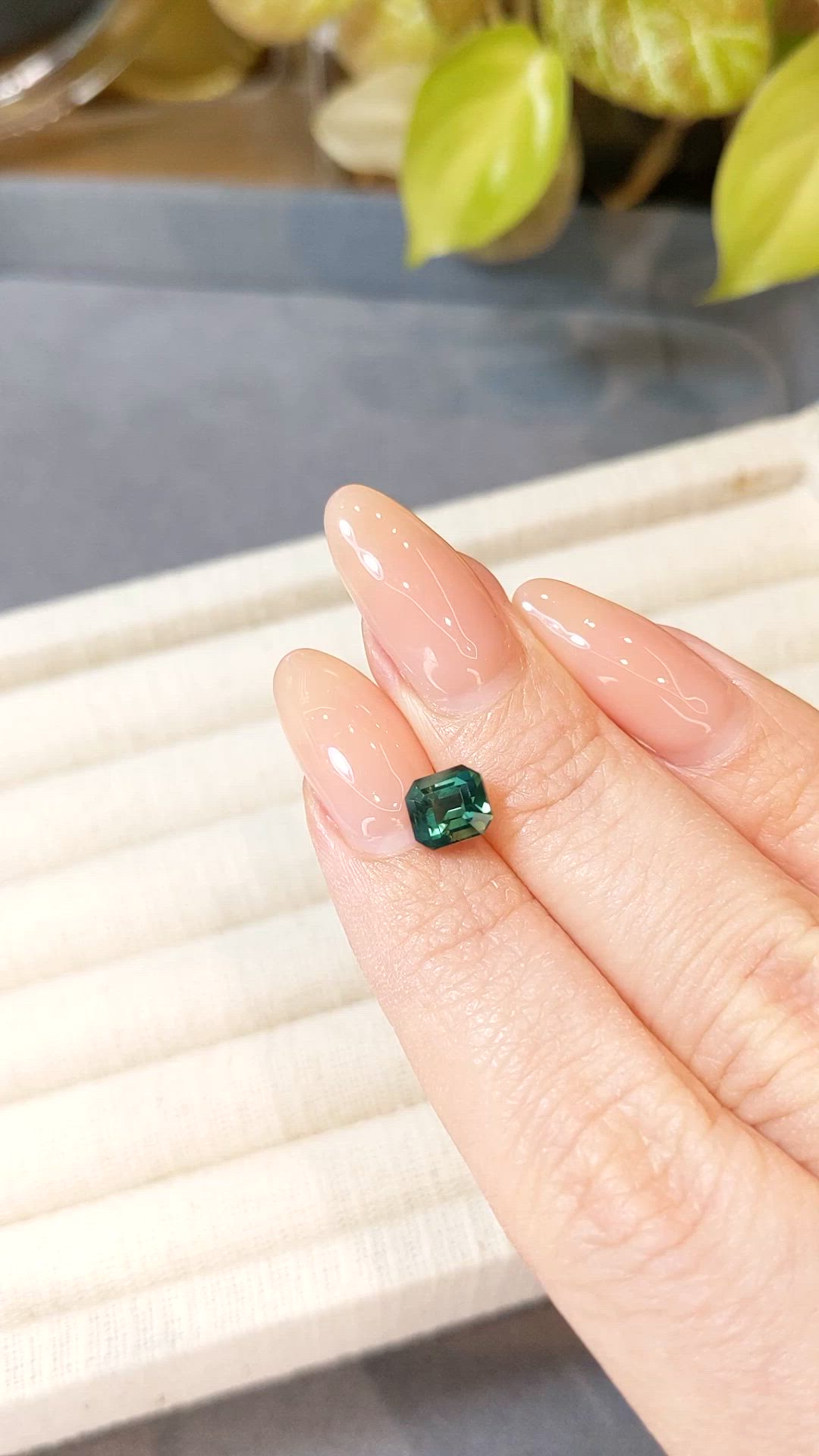 1.60 Ct. Bluish Green Sapphire from Madagascar Size Video