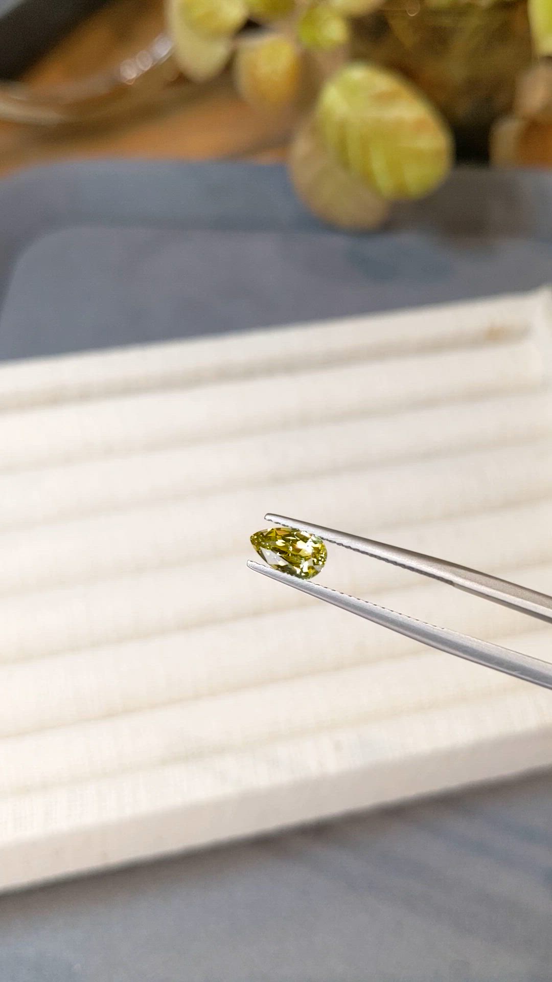 1.04 Ct. Greenish Yellow Sapphire from Madagascar Size Video