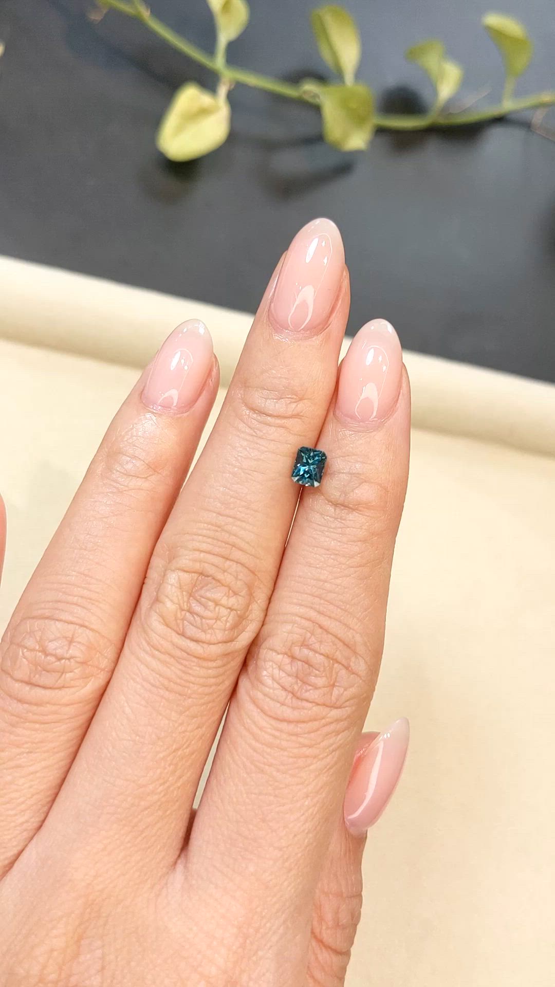 0.78 Ct. Greenish Blue Sapphire from Madagascar Size Video