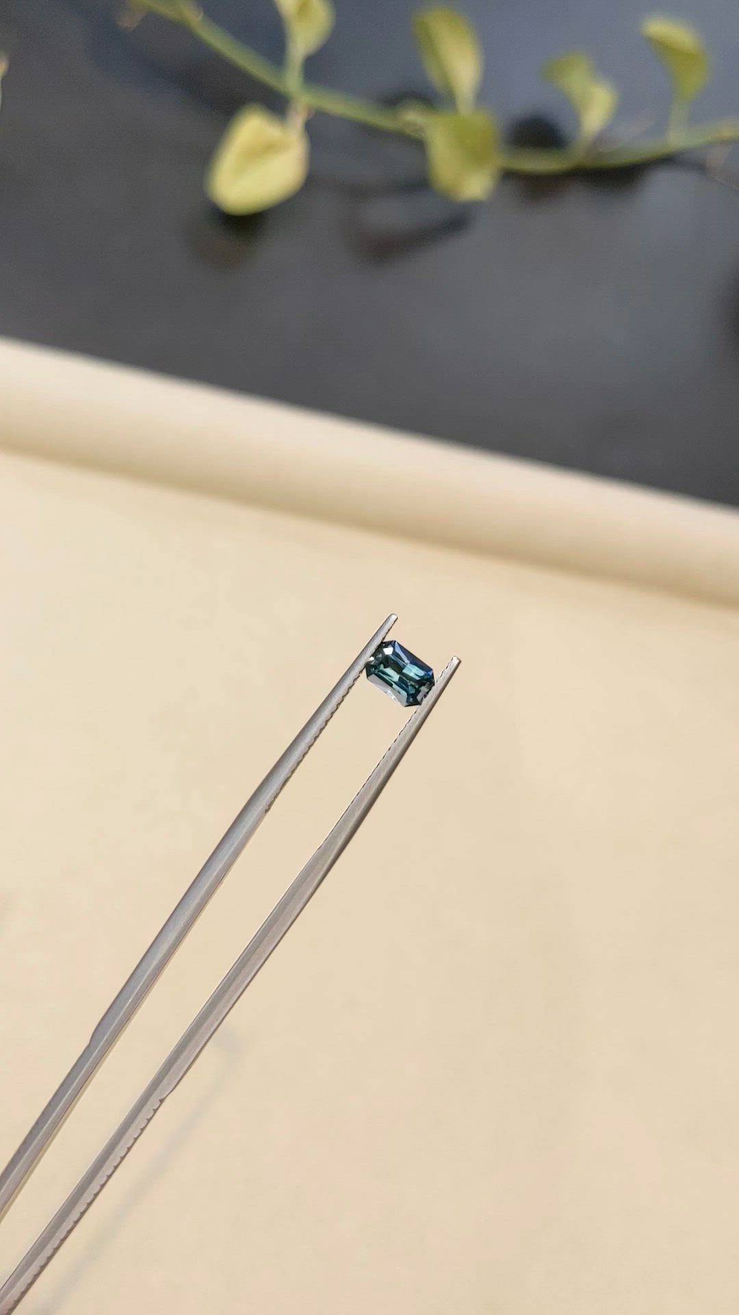 0.79 Ct. Greenish Blue Sapphire from Madagascar Size Video