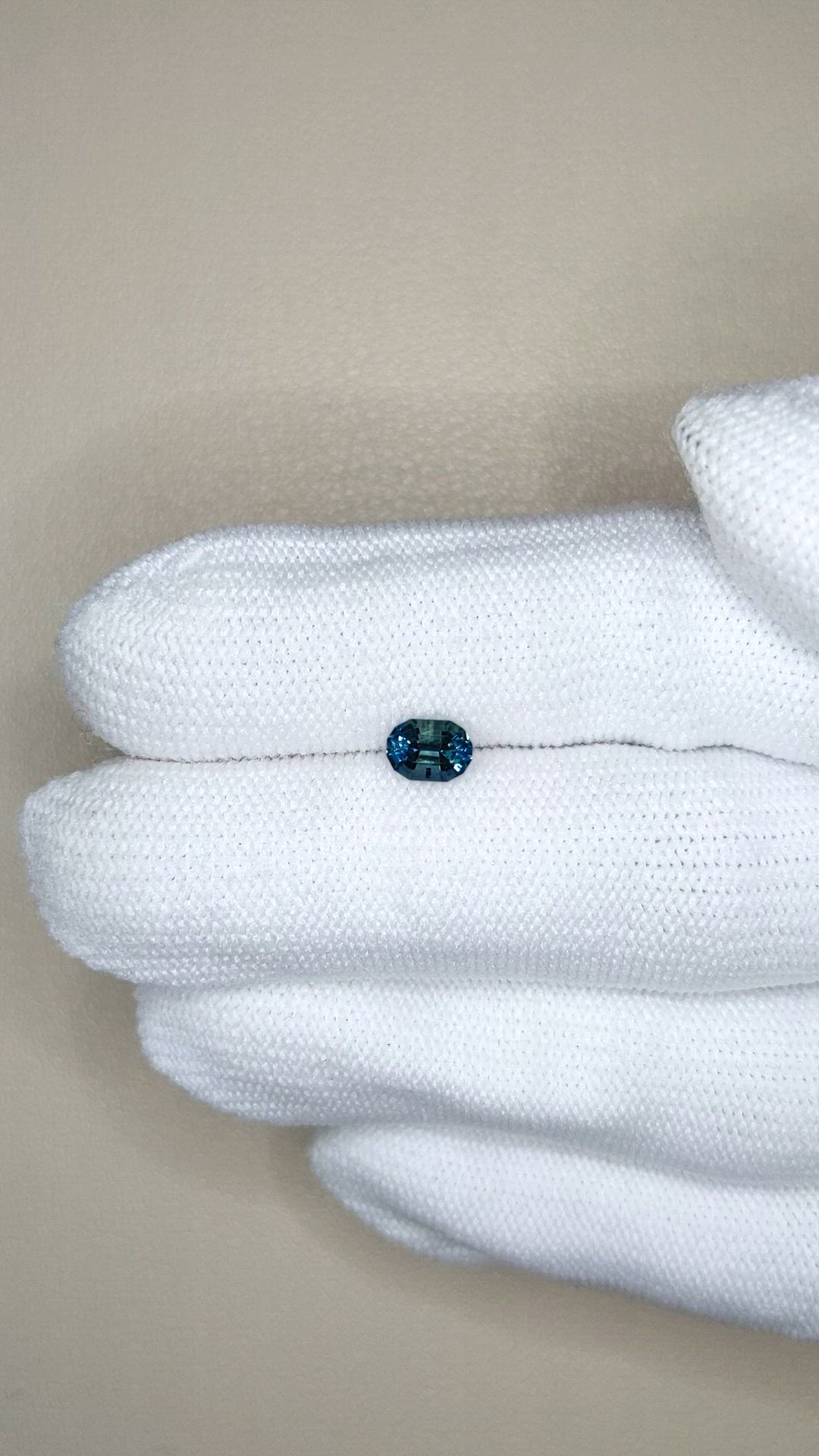 0.90 Ct. Greenish Blue Sapphire from Madagascar Size Video