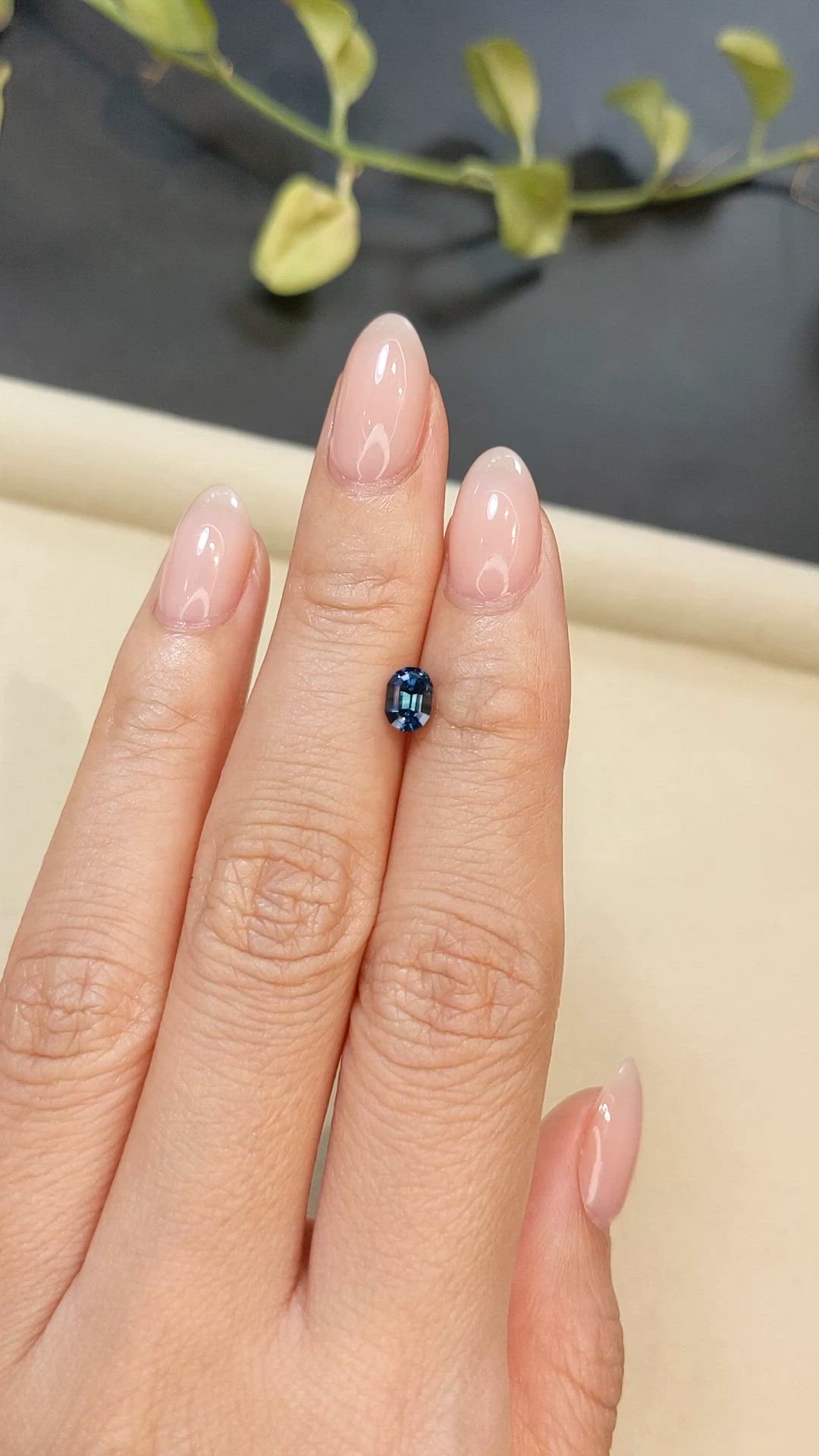 0.90 Ct. Greenish Blue Sapphire from Madagascar Size Video