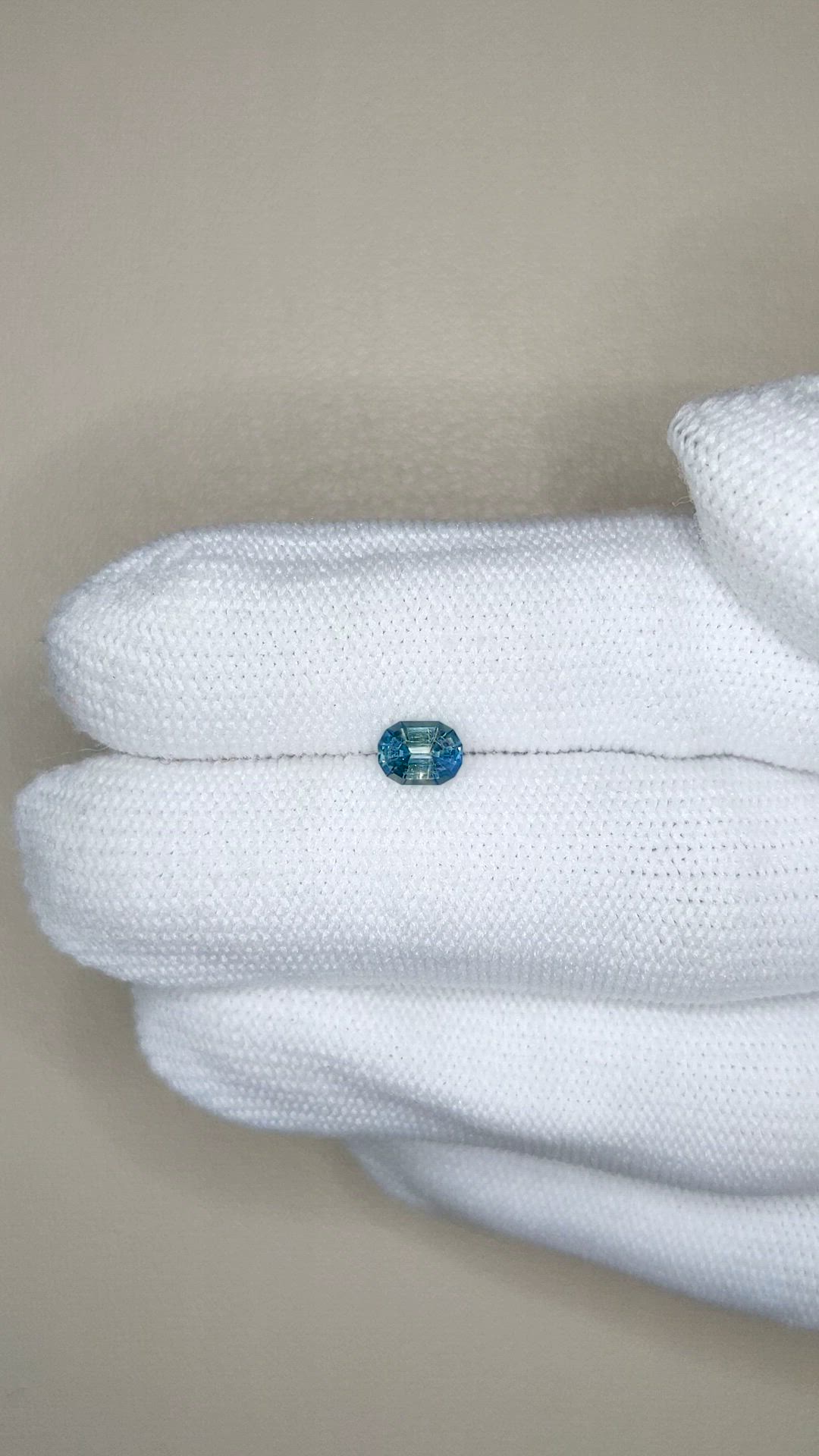 0.78 Ct. Greenish Blue Sapphire from Madagascar Size Video