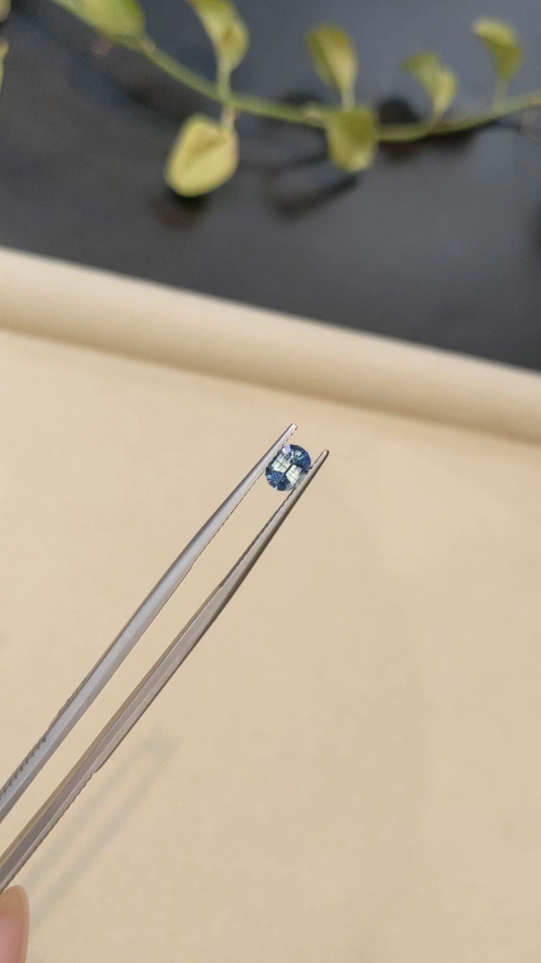 0.78 Ct. Greenish Blue Sapphire from Madagascar Size Video