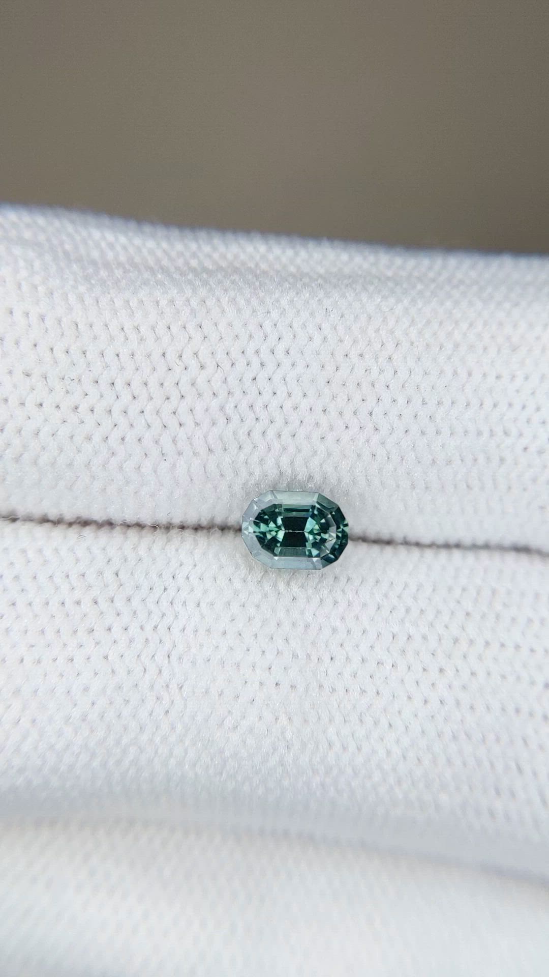 0.78 Ct. Bluish Green Sapphire from Madagascar Size Video