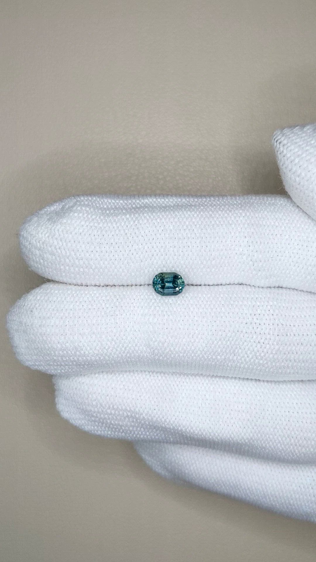 0.78 Ct. Bluish Green Sapphire from Madagascar Size Video