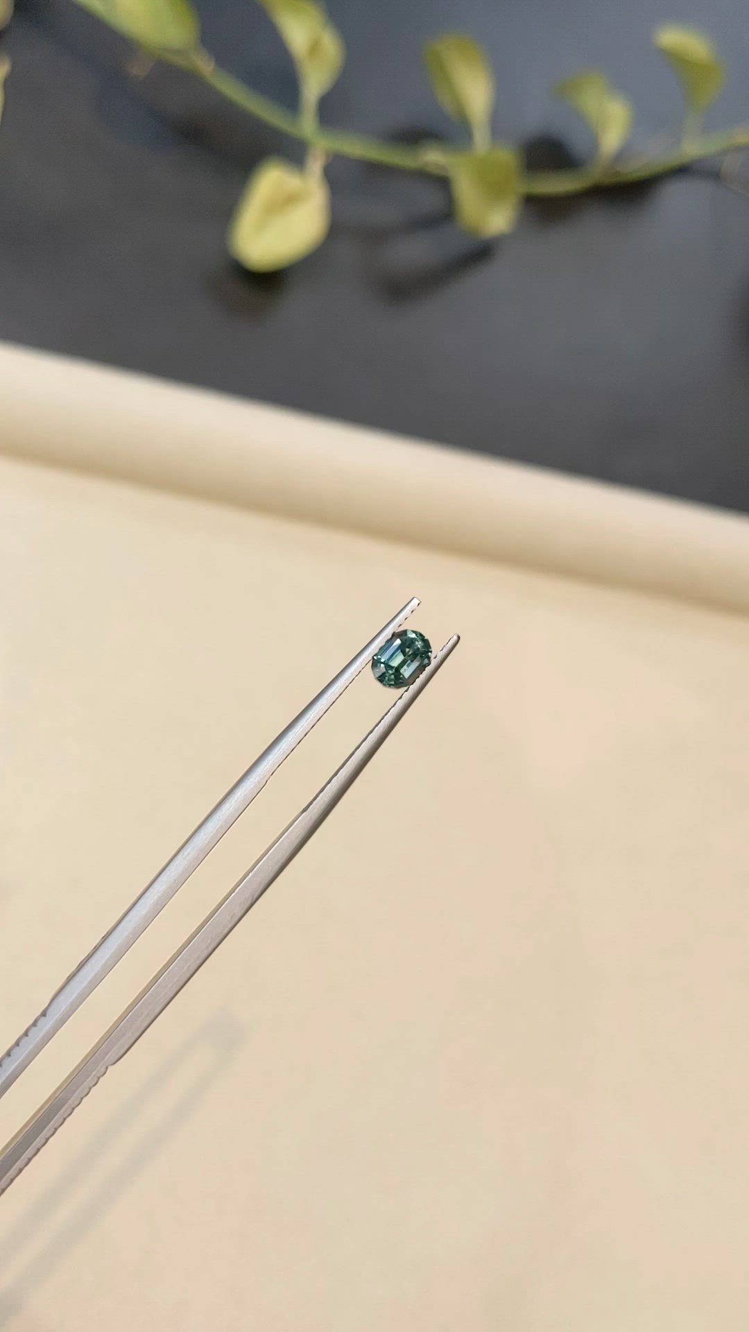 0.78 Ct. Bluish Green Sapphire from Madagascar Size Video