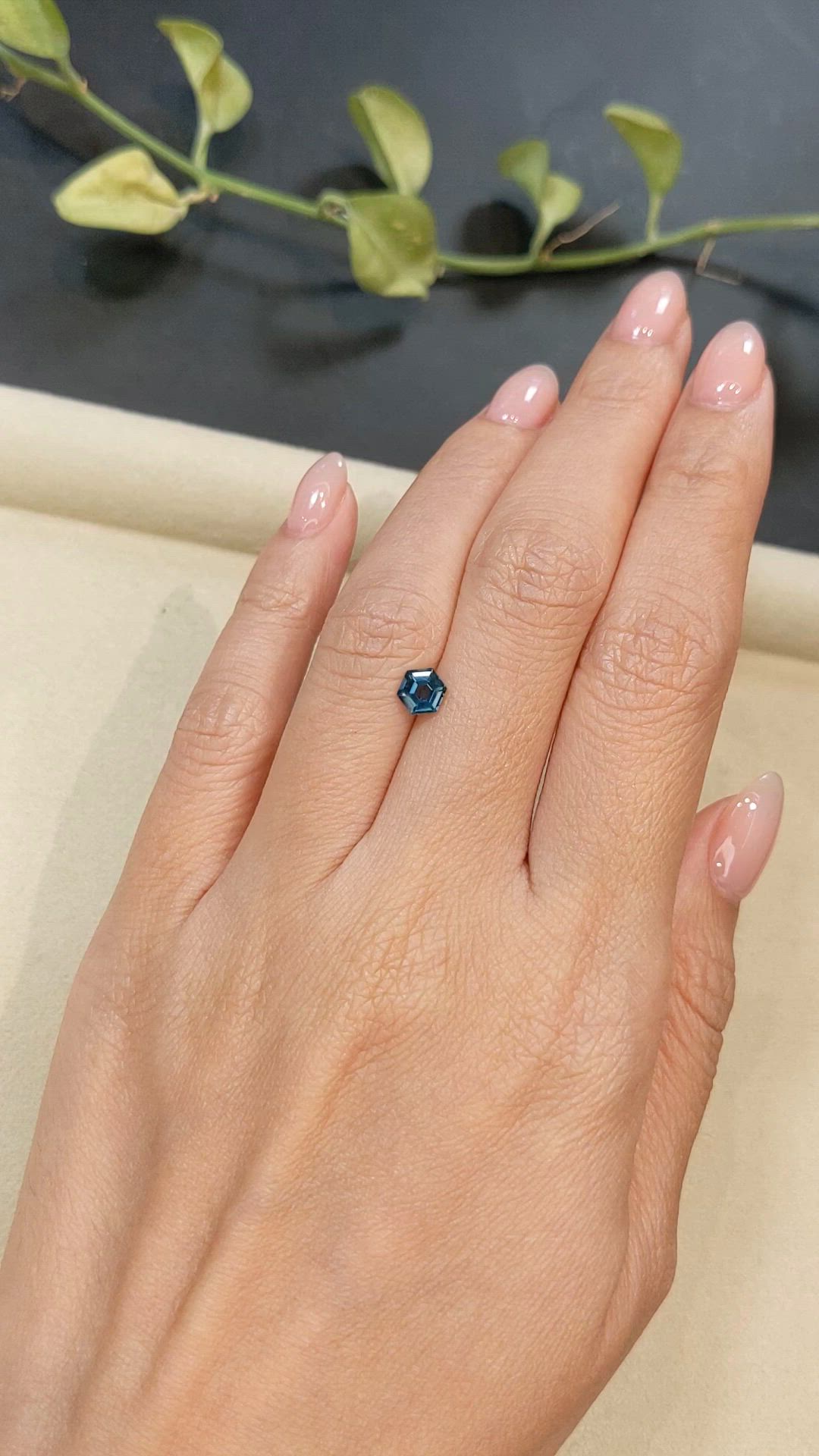 0.72 Ct. Greenish Blue Sapphire from Madagascar Size Video